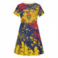 Afro TChad Personalized Kid Short Sleeve Dress Happy Republic Day - African Pride
