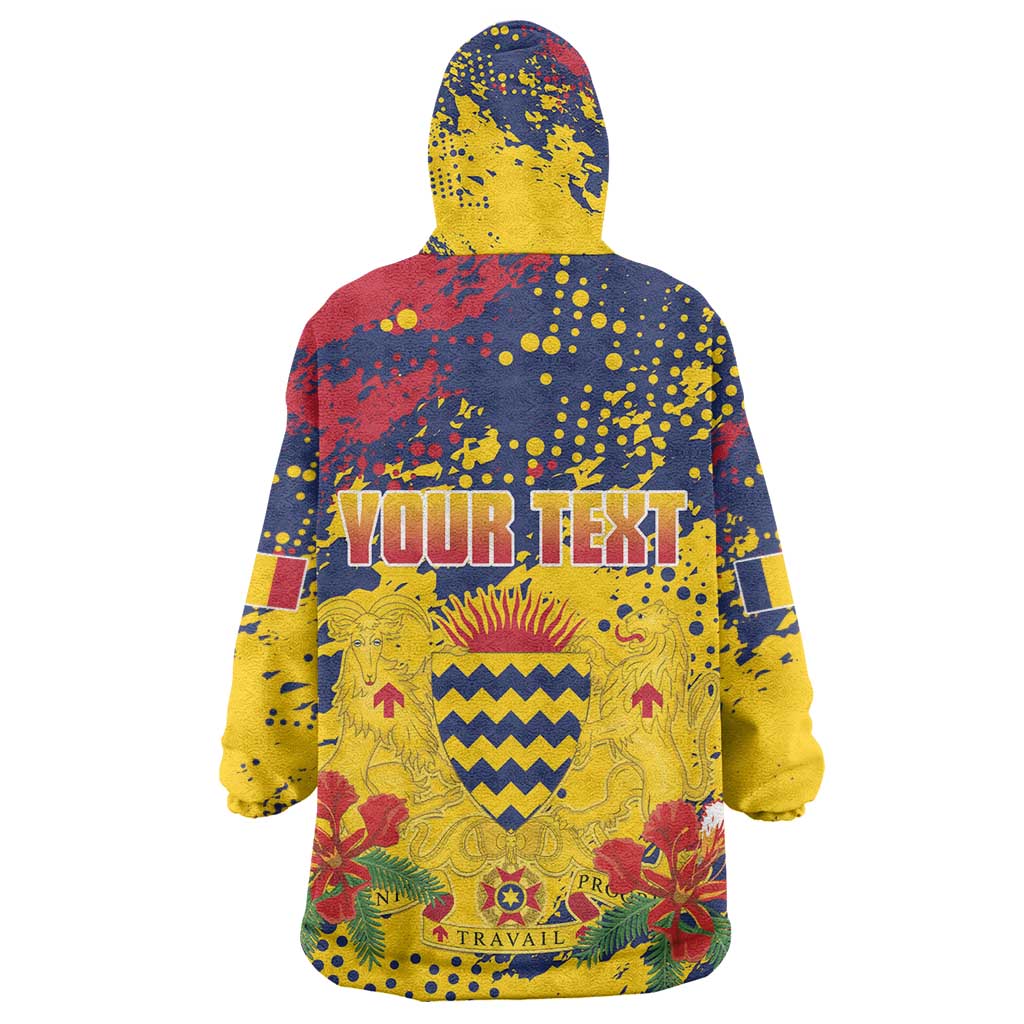 Afro TChad Personalized Kid Wearable Blanket Hoodie Happy Republic Day - African Pride