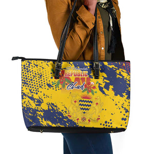 Afro TChad Leather Tote Bag Happy Republic Day - African Pride