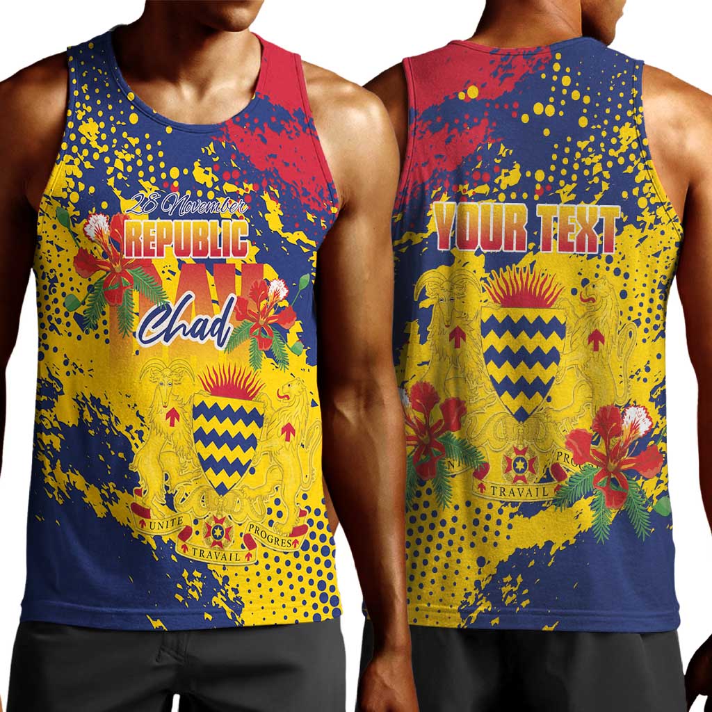 Afro TChad Personalized Men Tank Top Happy Republic Day - African Pride