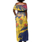 Afro TChad Personalized Off Shoulder Maxi Dress Happy Republic Day - African Pride