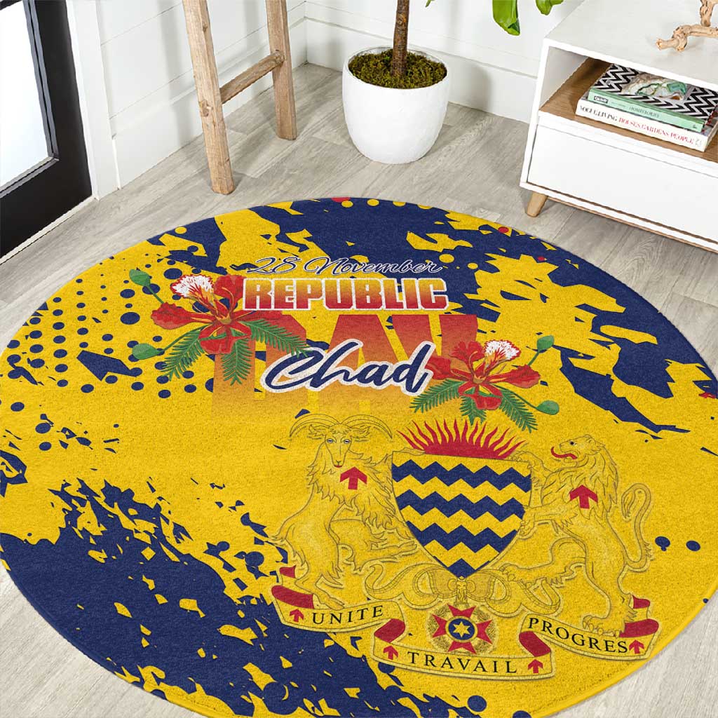 Afro TChad Round Carpet Happy Republic Day - African Pride