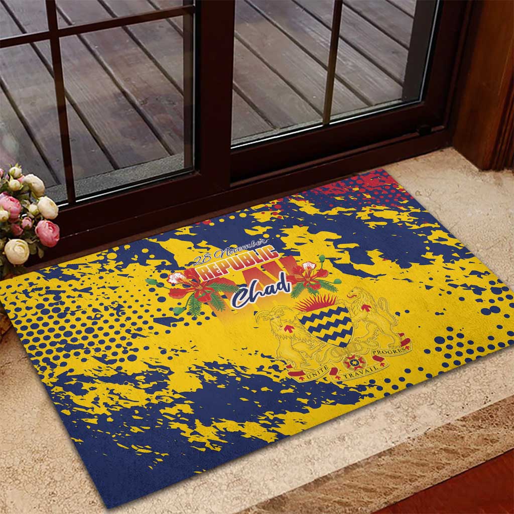 Afro TChad Rubber Doormat Happy Republic Day - African Pride