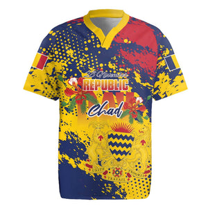 Afro TChad Personalized Rugby Jersey Happy Republic Day - African Pride