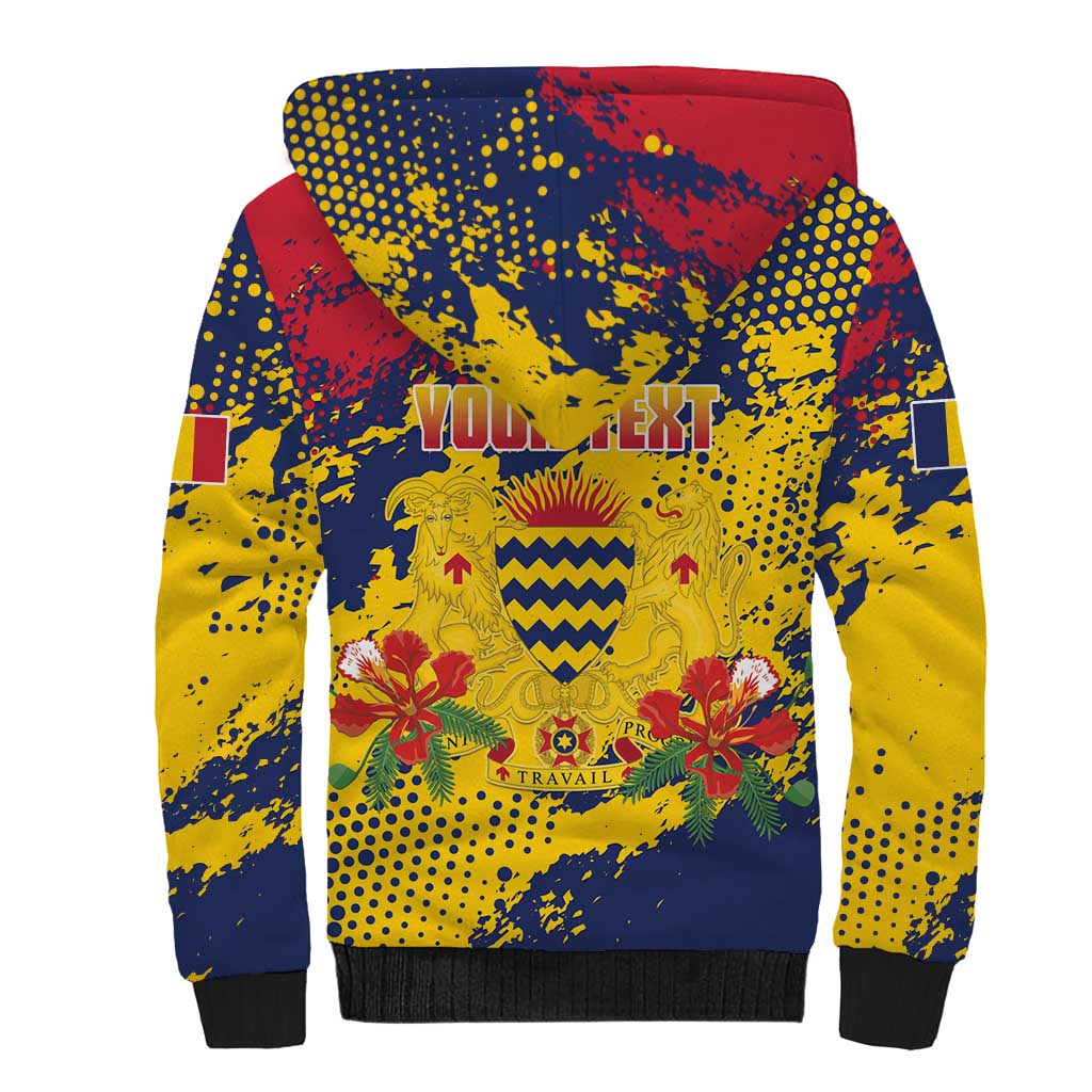 Afro TChad Personalized Sherpa Hoodie Happy Republic Day - African Pride