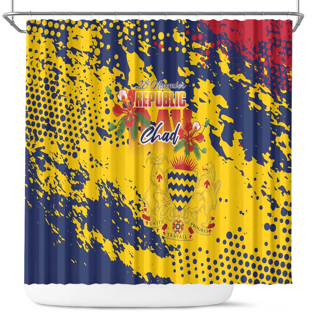 Afro TChad Shower Curtain Happy Republic Day - African Pride