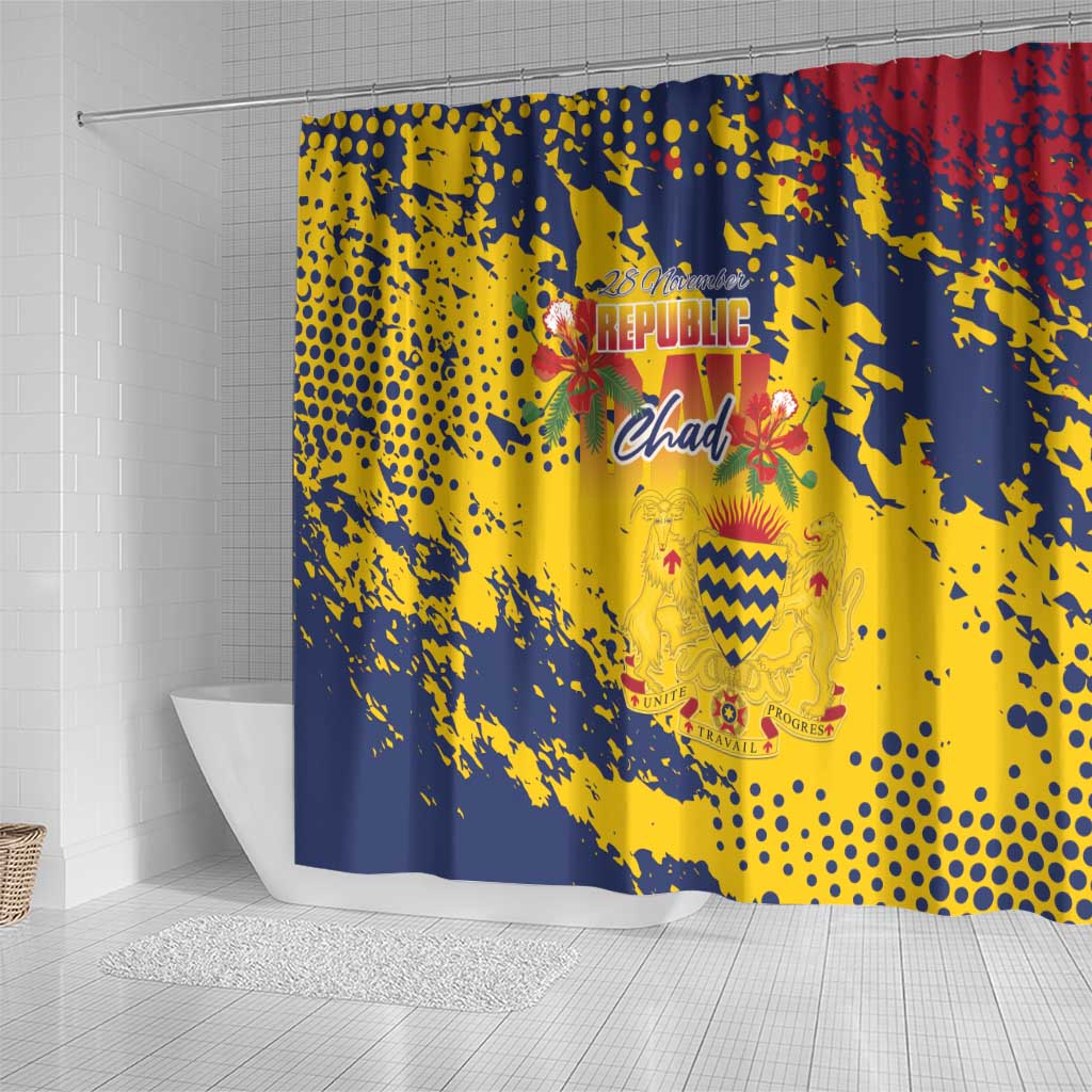 Afro TChad Shower Curtain Happy Republic Day - African Pride