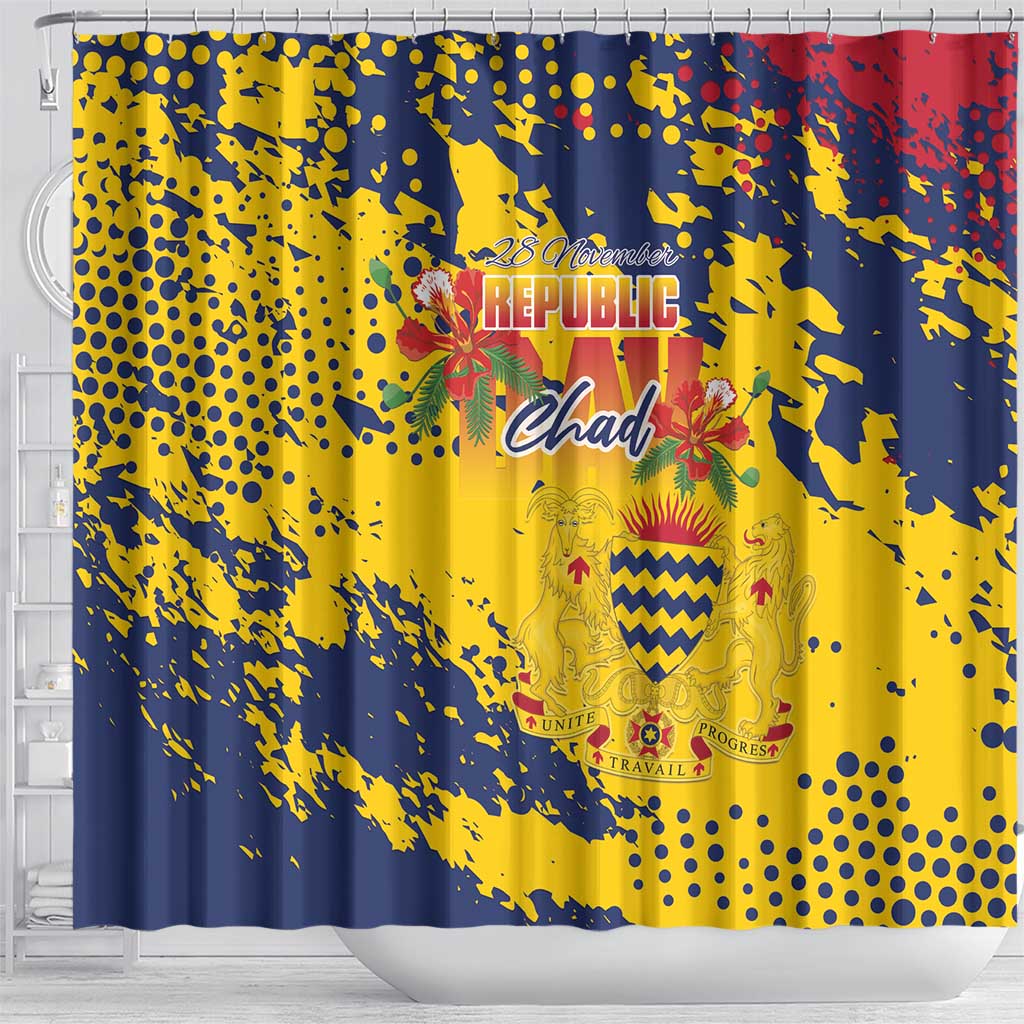 Afro TChad Shower Curtain Happy Republic Day - African Pride