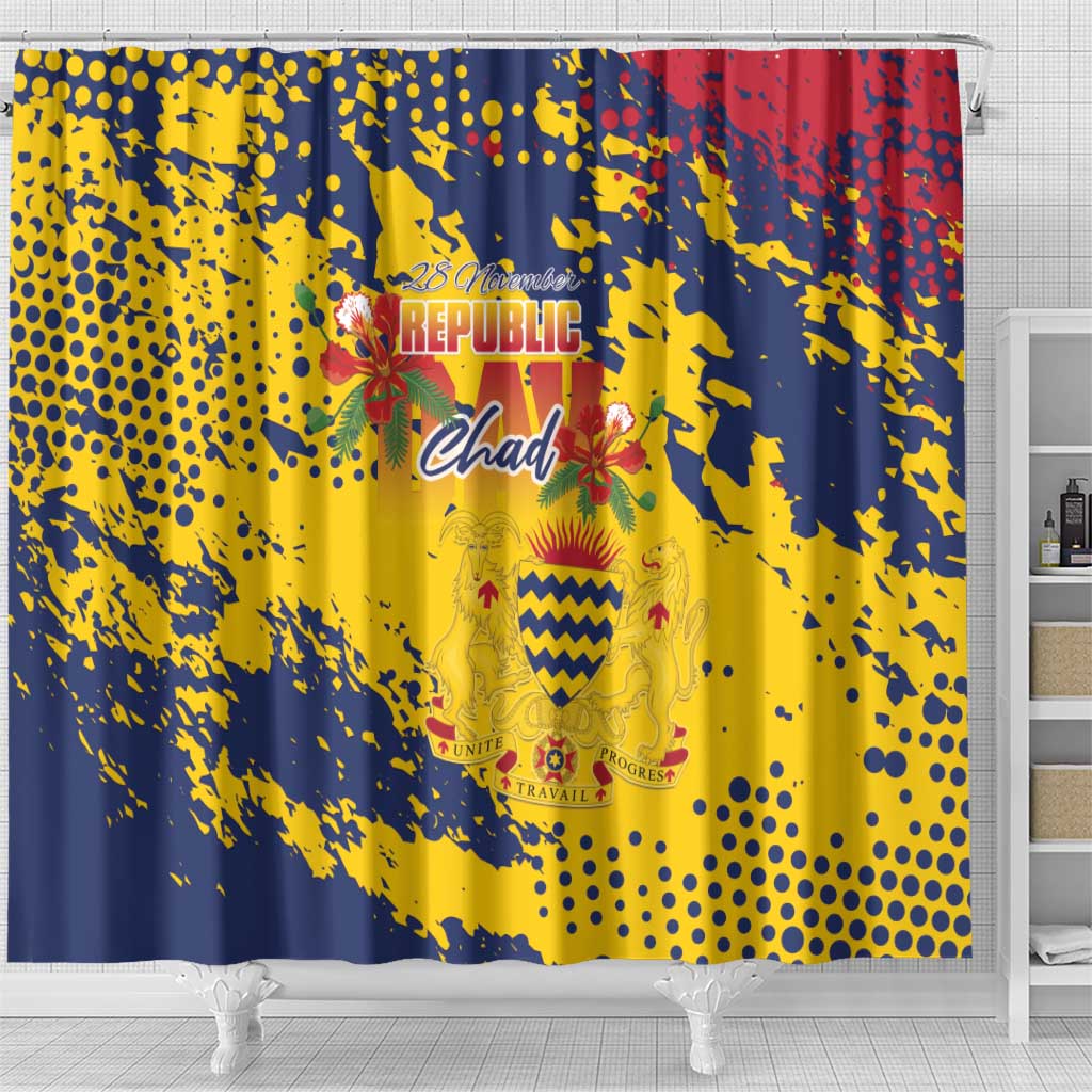 Afro TChad Shower Curtain Happy Republic Day - African Pride
