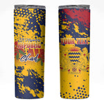 Afro TChad Personalized Skinny Tumbler Happy Republic Day - African Pride