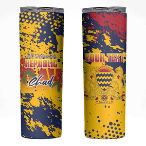 Afro TChad Personalized Skinny Tumbler Happy Republic Day - African Pride