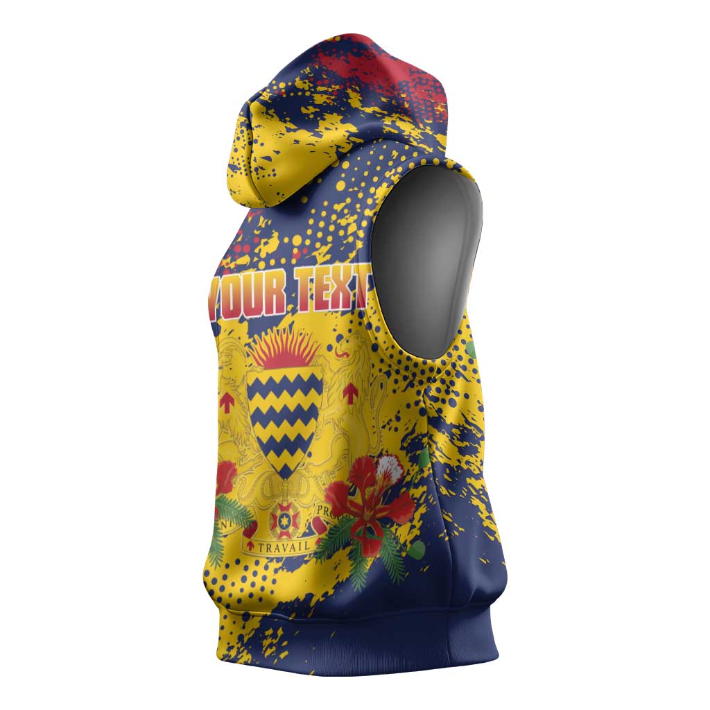 Afro TChad Personalized Sleeveless Hoodie Happy Republic Day - African Pride