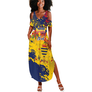 Afro TChad Personalized Summer Maxi Dress Happy Republic Day - African Pride