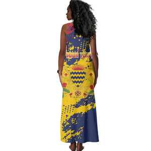 Afro TChad Personalized Tank Maxi Dress Happy Republic Day - African Pride