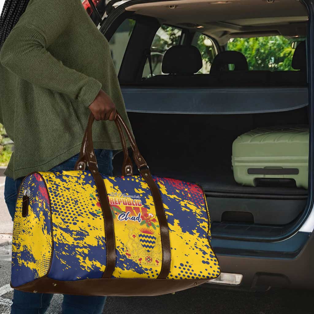 Chad Republic Day Travel Bag Coat Of Arms - Grunge Style