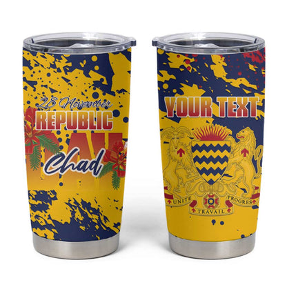 Afro TChad Personalized Tumbler Cup Happy Republic Day - African Pride
