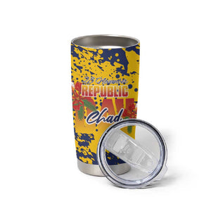Afro TChad Personalized Tumbler Cup Happy Republic Day - African Pride