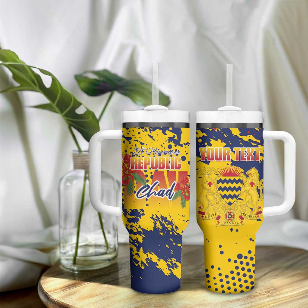 Afro TChad Personalized Tumbler With Handle Happy Republic Day - African Pride