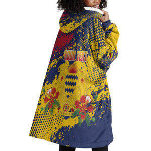 Afro TChad Personalized Wearable Blanket Hoodie Happy Republic Day - African Pride