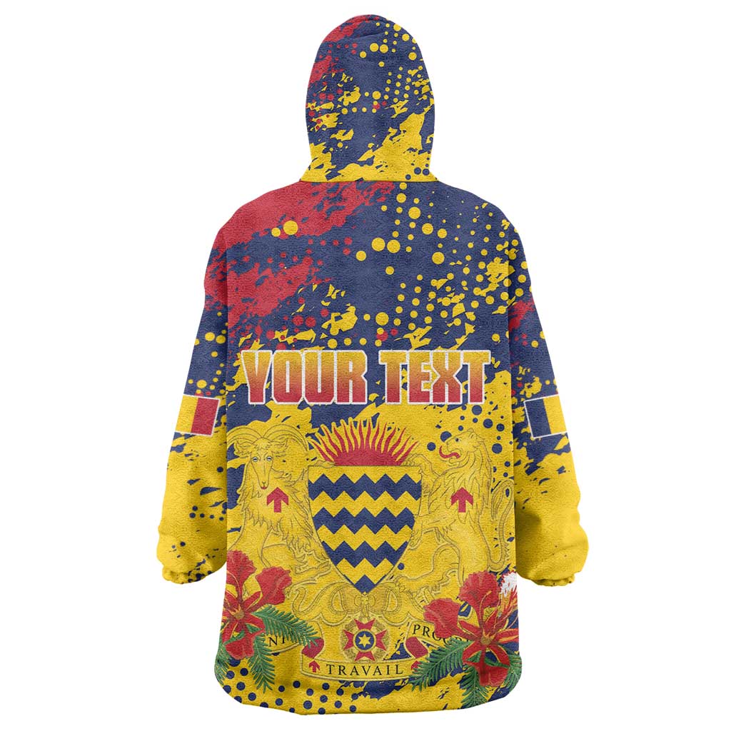 Afro TChad Personalized Wearable Blanket Hoodie Happy Republic Day - African Pride