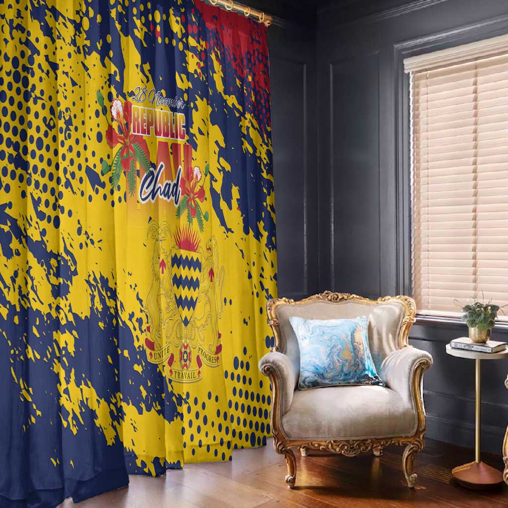 Afro TChad Window Curtain Happy Republic Day - African Pride
