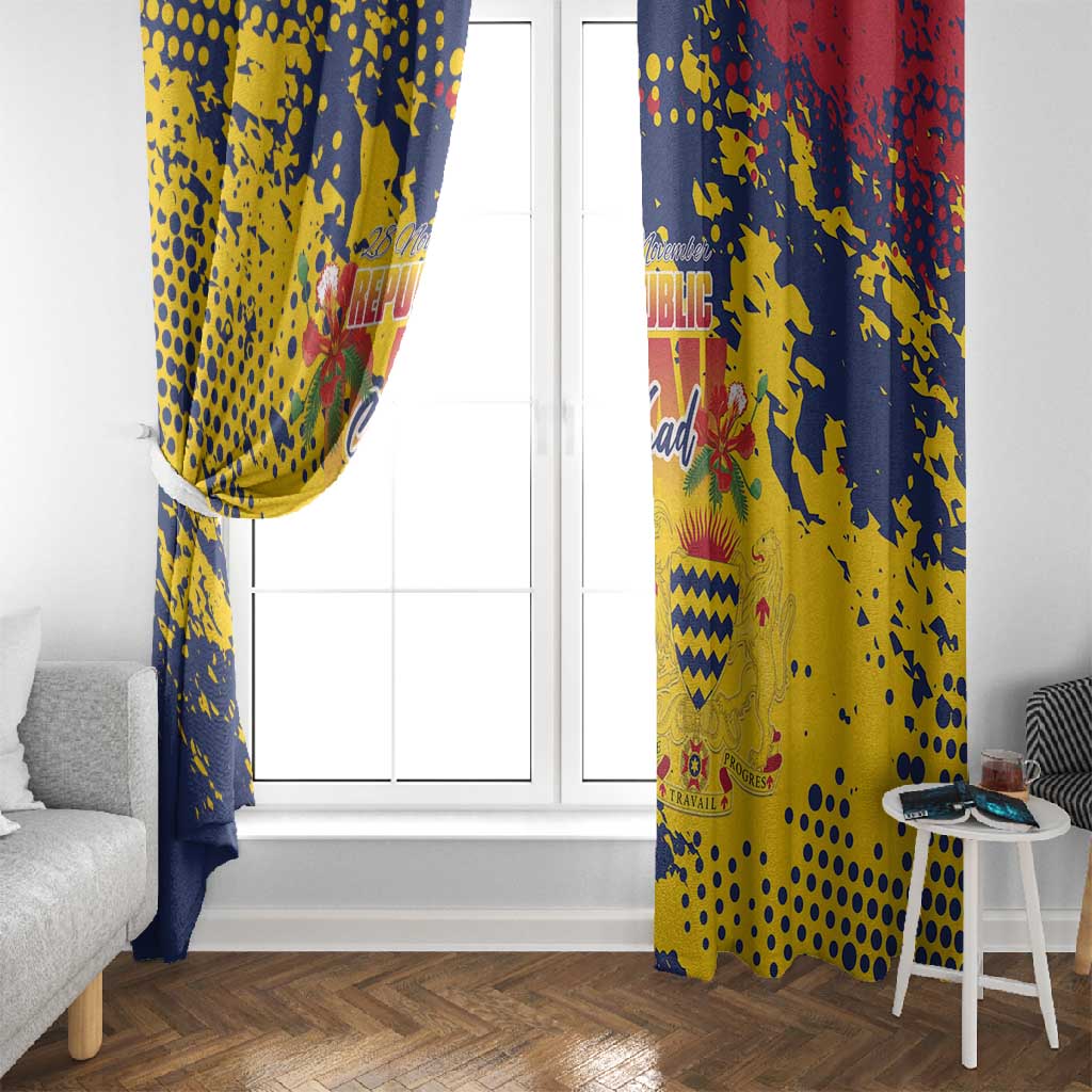 Afro TChad Window Curtain Happy Republic Day - African Pride