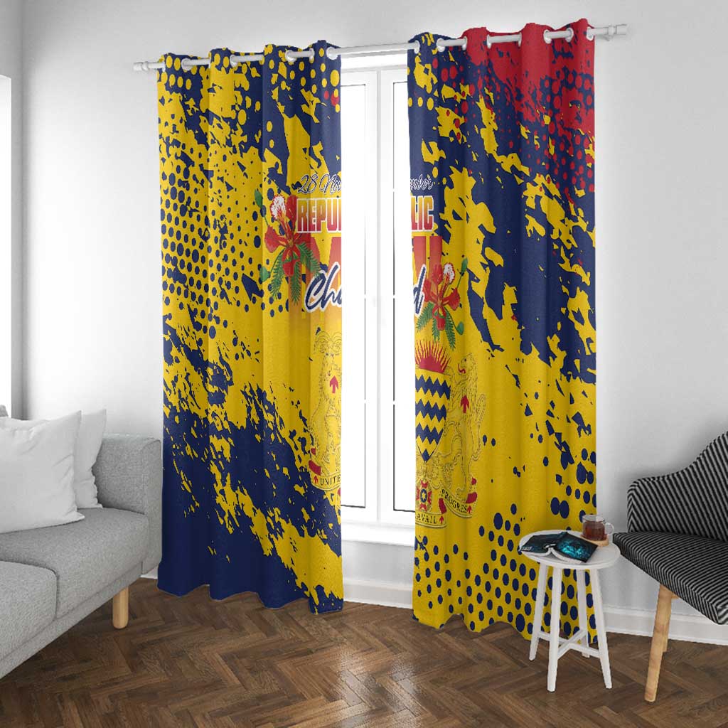 Afro TChad Window Curtain Happy Republic Day - African Pride