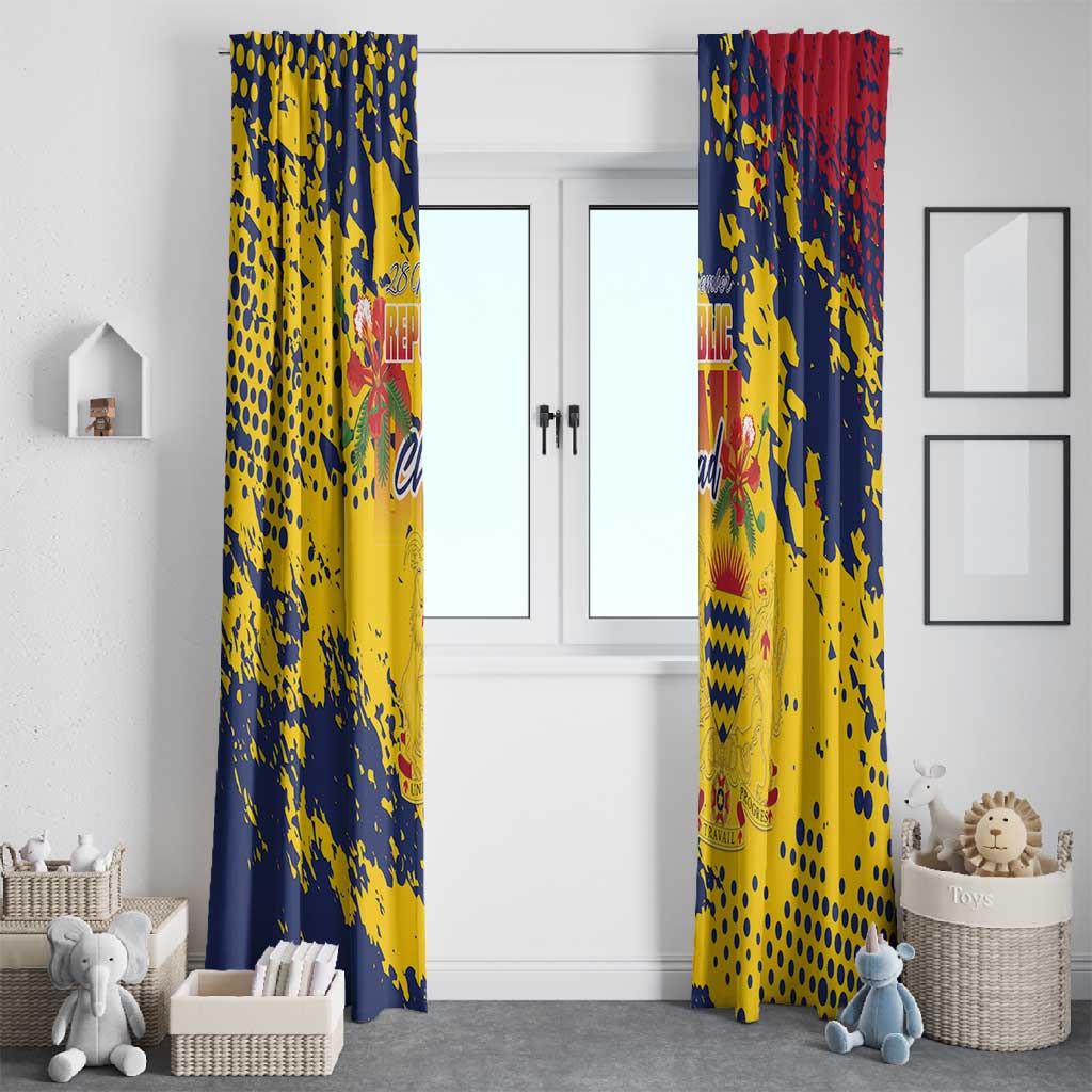 Afro TChad Window Curtain Happy Republic Day - African Pride