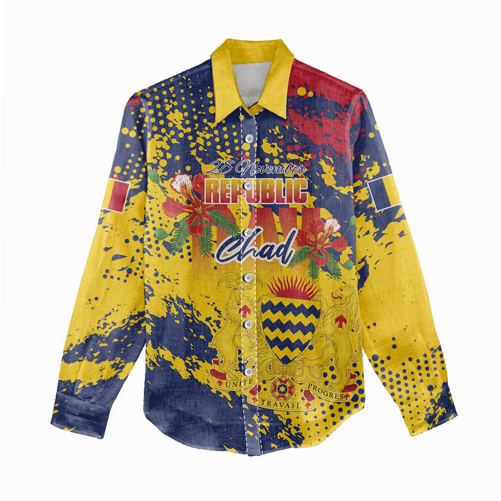 Afro TChad Personalized Women Casual Shirt Happy Republic Day - African Pride