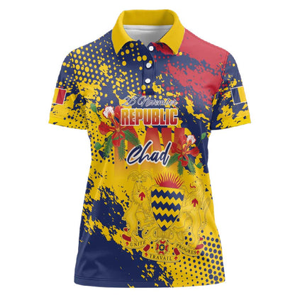 Afro TChad Personalized Women Polo Shirt Happy Republic Day - African Pride