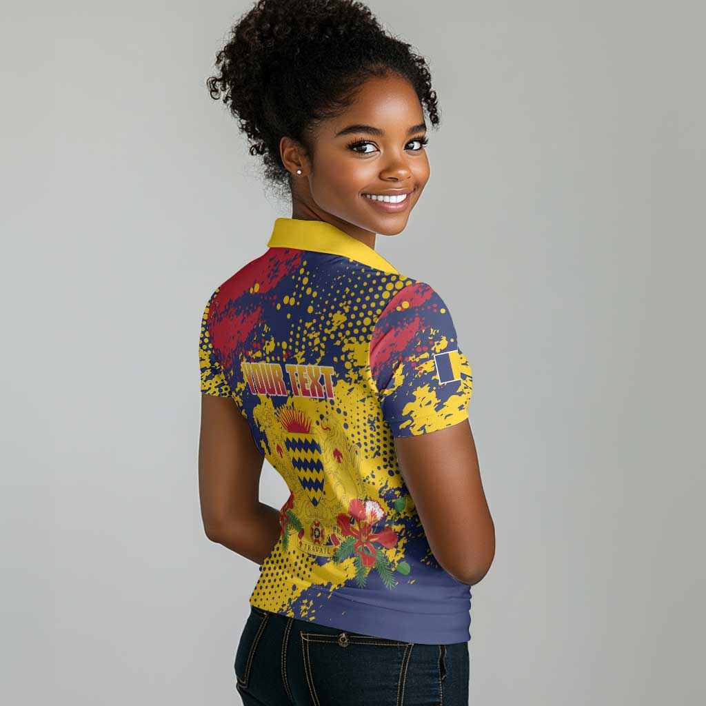 Afro TChad Personalized Women Polo Shirt Happy Republic Day - African Pride