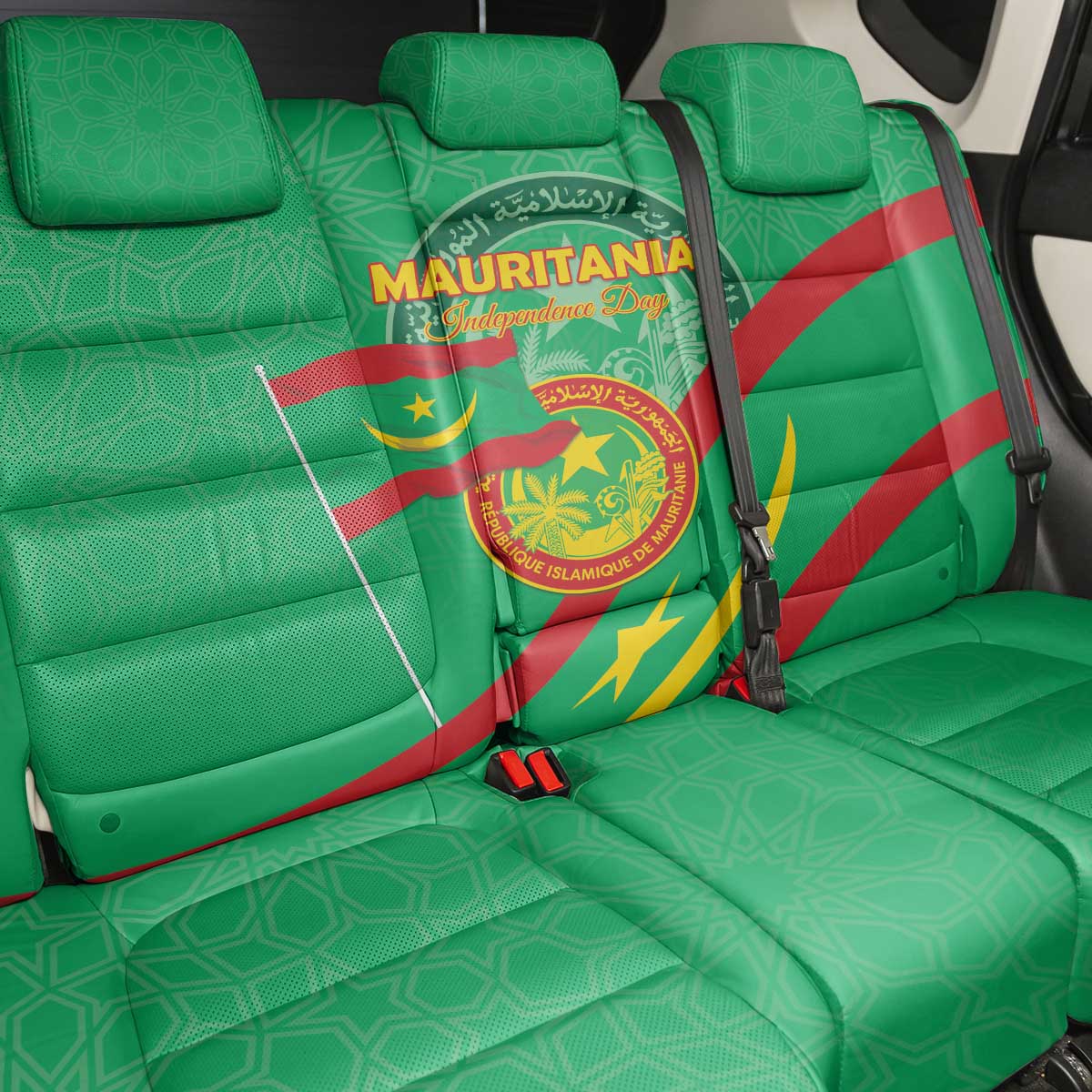 Mauritania Back Car Seat Cover Happy Independence Day - African Pride
