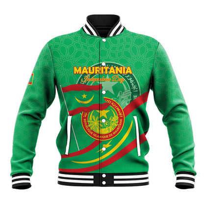 Mauritania Personalized Baseball Jacket Happy Independence Day - African Pride