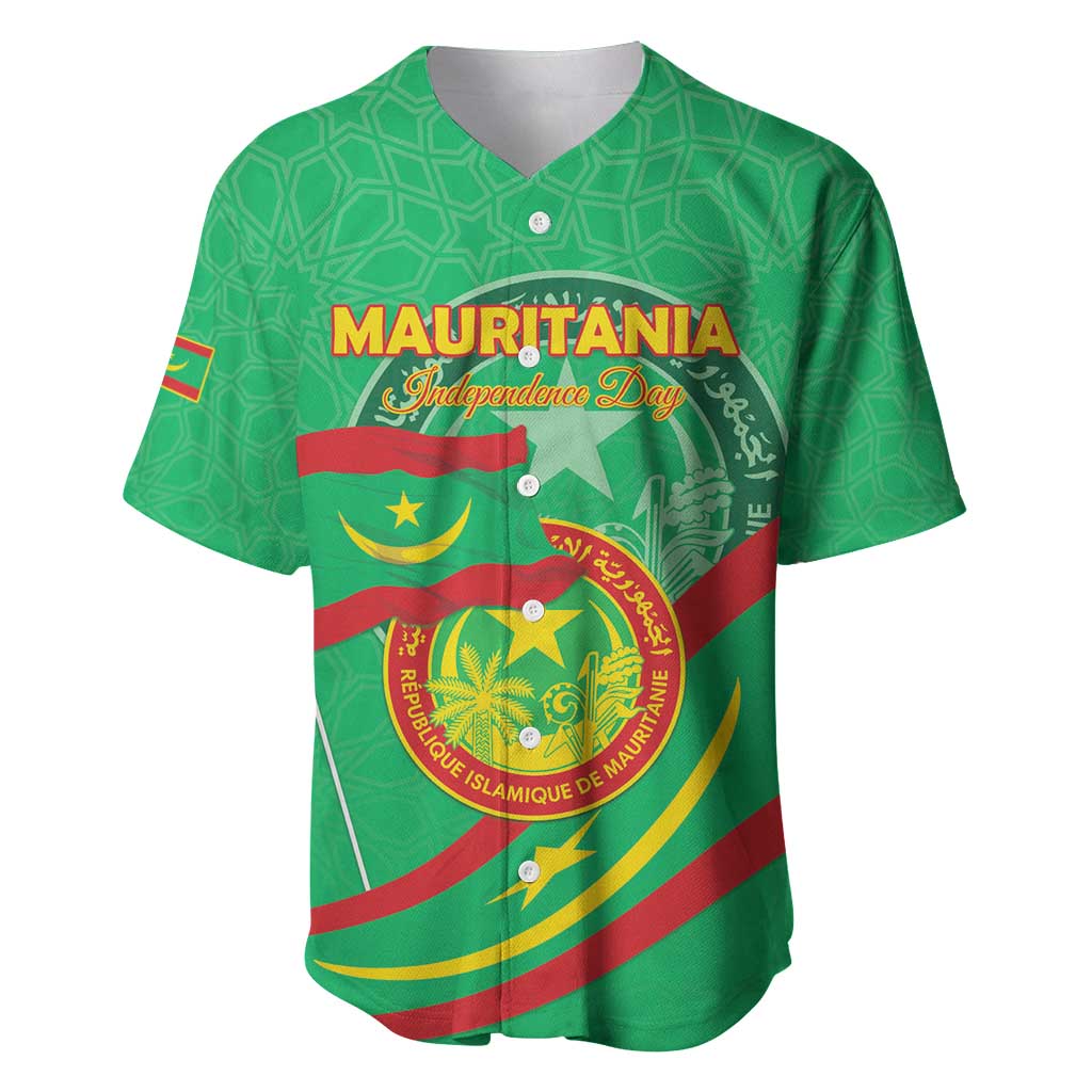 Mauritania Personalized Baseball Jersey Happy Independence Day - African Pride