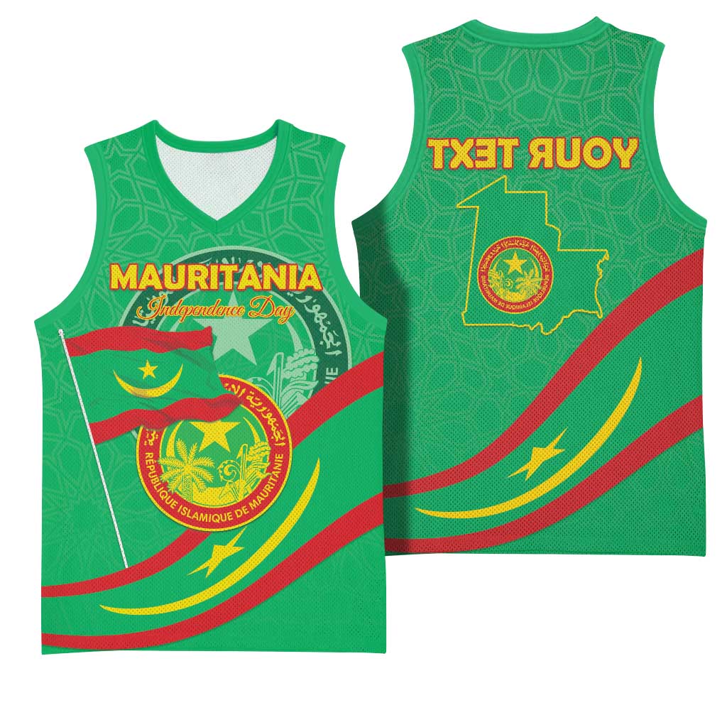Mauritania Personalized Basketball Jersey Happy Independence Day - African Pride