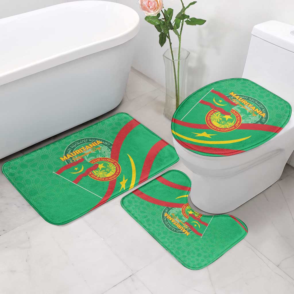 Mauritania Independence Day Bathroom Set Coat Of Arms With Map