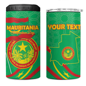 Mauritania Personalized 4 in 1 Can Cooler Tumbler Happy Independence Day - African Pride