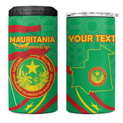 Mauritania Personalized 4 in 1 Can Cooler Tumbler Happy Independence Day - African Pride