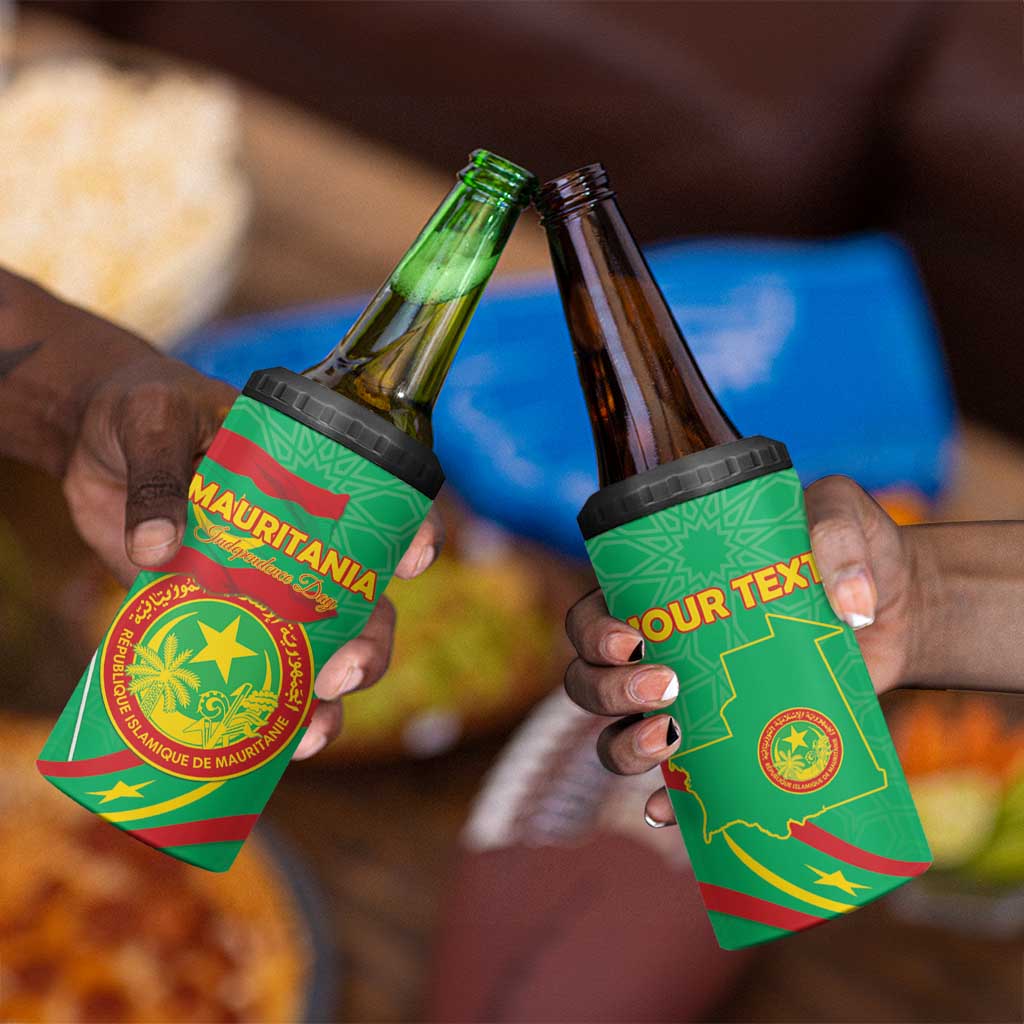Mauritania Personalized 4 in 1 Can Cooler Tumbler Happy Independence Day - African Pride