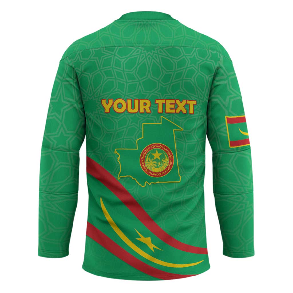 Personalized Mauritania Independence Day Hockey Jersey Coat Of Arms With Map