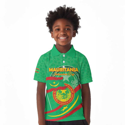 Mauritania Personalized Kid Polo Shirt Happy Independence Day - African Pride