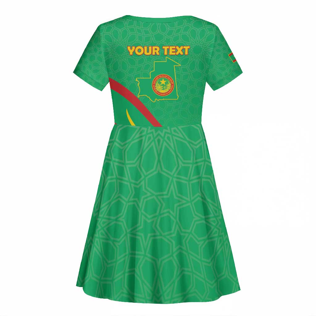 Mauritania Personalized Kid Short Sleeve Dress Happy Independence Day - African Pride