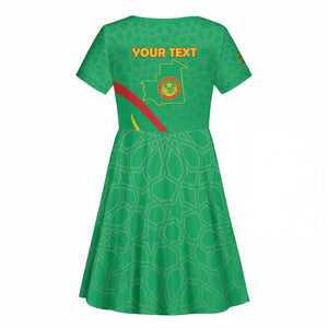 Mauritania Personalized Kid Short Sleeve Dress Happy Independence Day - African Pride