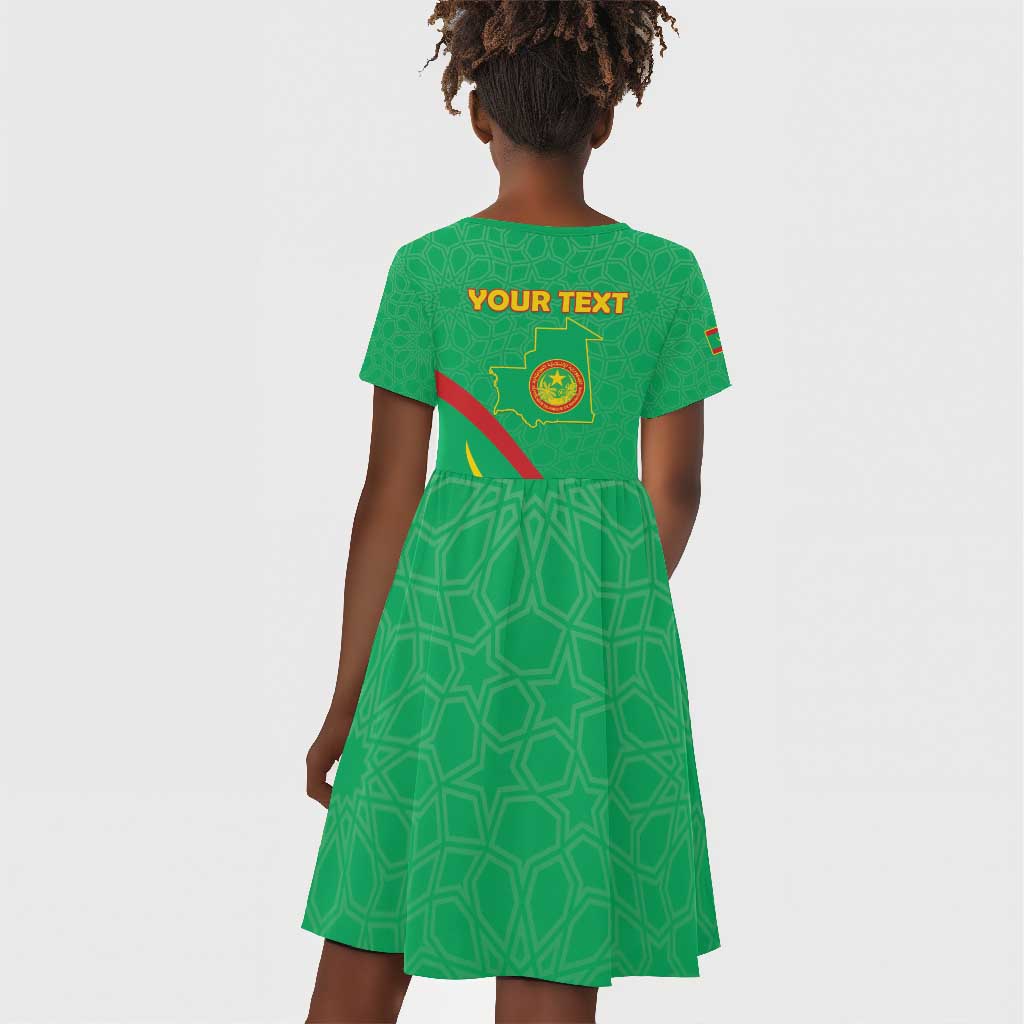 Mauritania Personalized Kid Short Sleeve Dress Happy Independence Day - African Pride