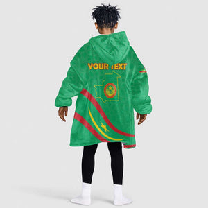 Mauritania Personalized Kid Wearable Blanket Hoodie Happy Independence Day - African Pride