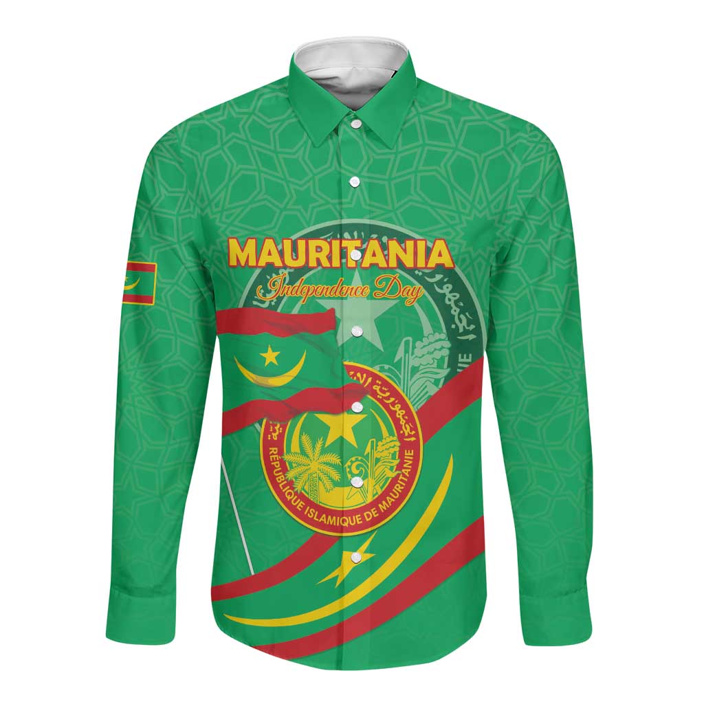 Mauritania Personalized Long Sleeve Button Shirt Happy Independence Day - African Pride