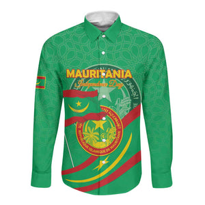 Mauritania Personalized Long Sleeve Button Shirt Happy Independence Day - African Pride