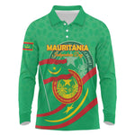 Mauritania Personalized Long Sleeve Polo Shirt Happy Independence Day - African Pride