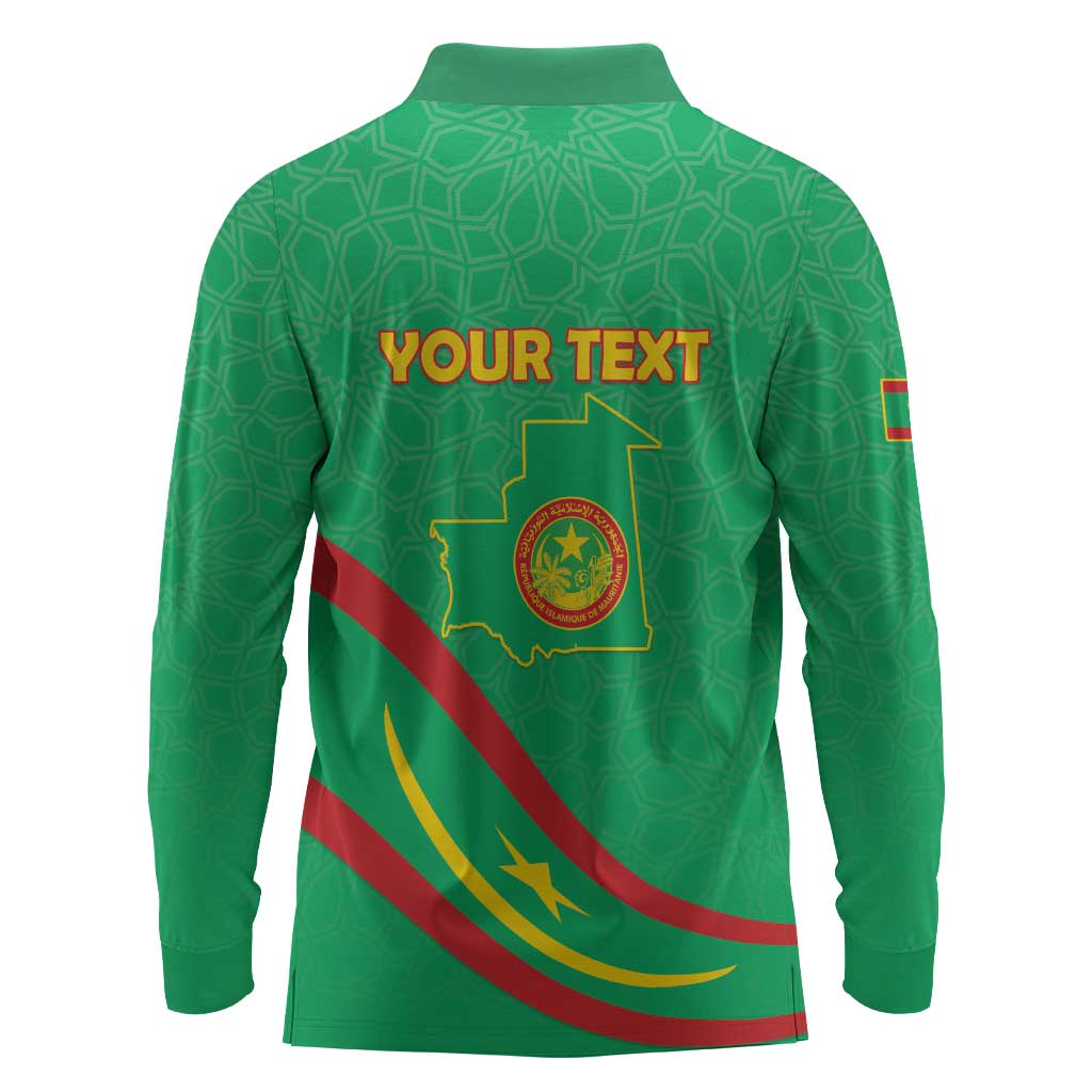 Mauritania Personalized Long Sleeve Polo Shirt Happy Independence Day - African Pride