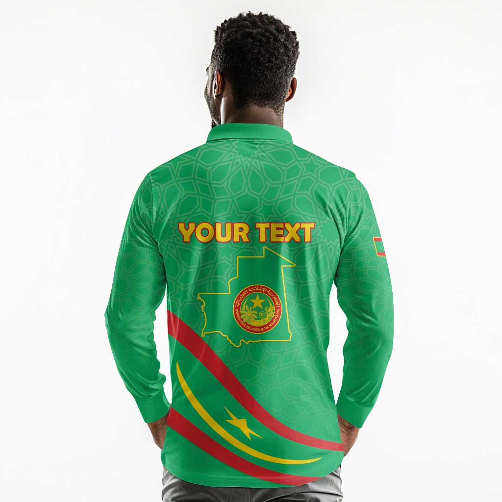 Mauritania Personalized Long Sleeve Polo Shirt Happy Independence Day - African Pride
